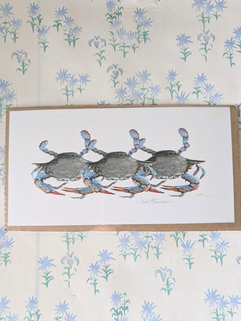 Jack Thames Art Blue Crabs Watercolor Print NEW Coastal Nautical Beach Decor